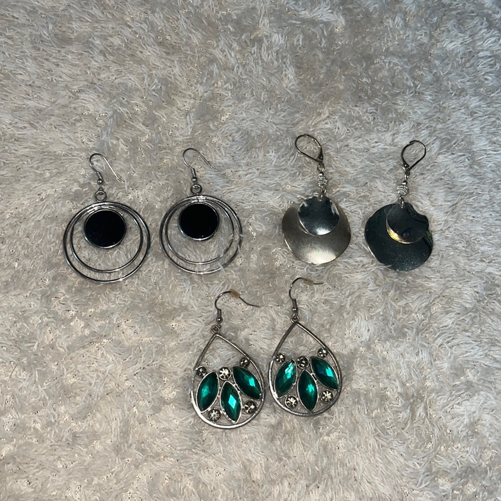 set of round dangly earrings